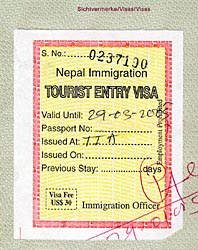 Nepal Visum Visa
